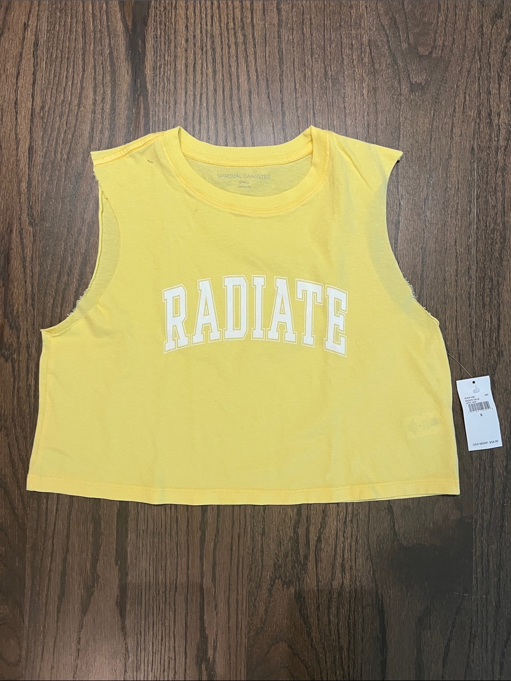 Spiritual Gangster Yellow "Radiate" Crop Tank